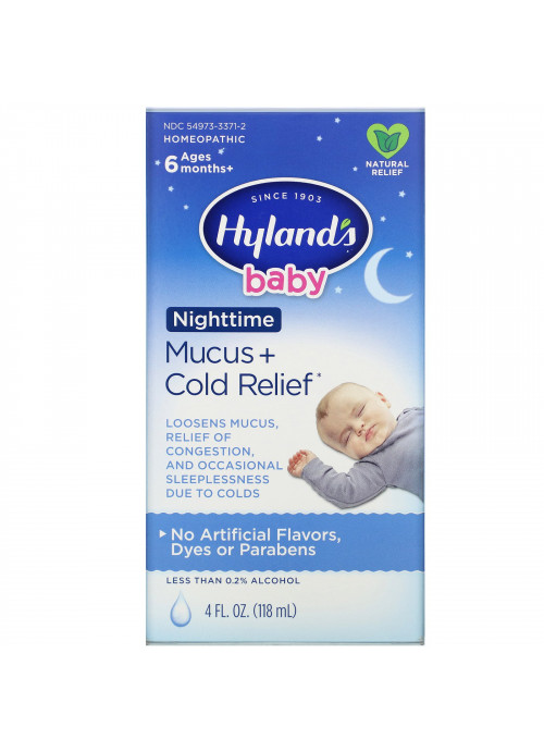 Hyland's, Baby, Nighttime Mucus + Cold Relief, Ages 6 Months+, 4 fl oz (118 ml)