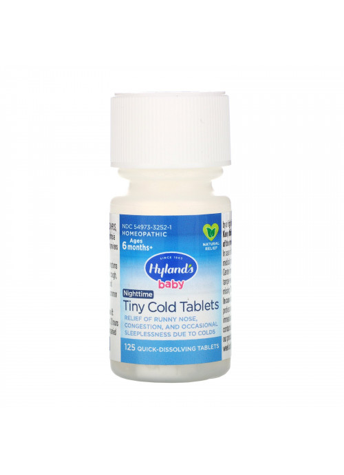 Hyland's, Baby, Nighttime Tiny Cold Tablets, Ages 6 months+, 125 Quick-Dissolving Tablets