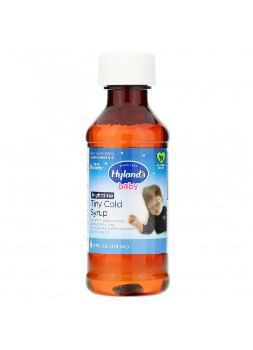 Hyland's, Baby, Tiny Cold Syrup, Nighttime, Ages 6 Months+, 4 fl oz (118 ml)