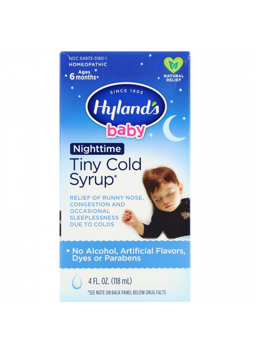 Hyland's, Baby, Tiny Cold Syrup, Nighttime, Ages 6 Months+, 4 fl oz (118 ml)