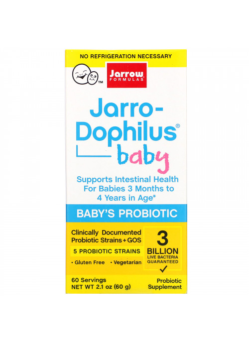 Jarrow Formulas, Jarro-Dophilus Baby, Baby's Probiotic, 3 Months - 4 Years, 3 Billion Live Bacteria, 2.1 oz (60 g)
