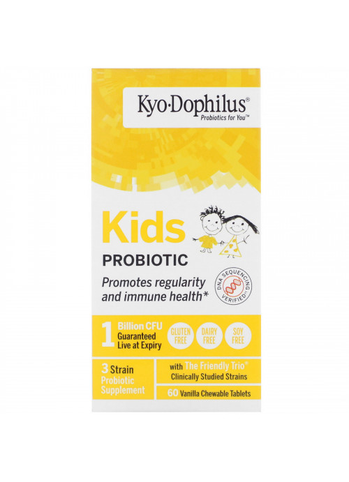 Kyolic, Kids Probiotic, Vanilla, 60 Chewable Tablets