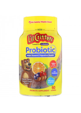 L'il Critters, Probiotic, Natural Cherry, Orange & Grape Flavor, 60 Gummies