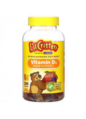 L'il Critters, Vitamin D3 Bone Support, Natural Fruit Flavors, 190 Gummies