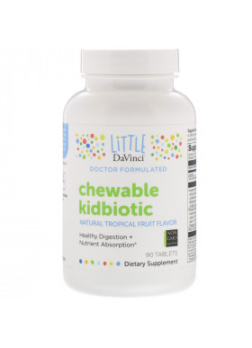 Little DaVinci, Chewable Kidbiotic, Natural Tropical Fruit Flavor, 90 Tablets