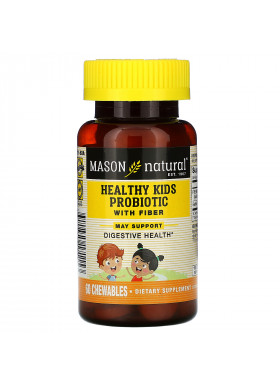 Mason Natural, Healthy Kids Probiotic With Fiber, 60 Chewables