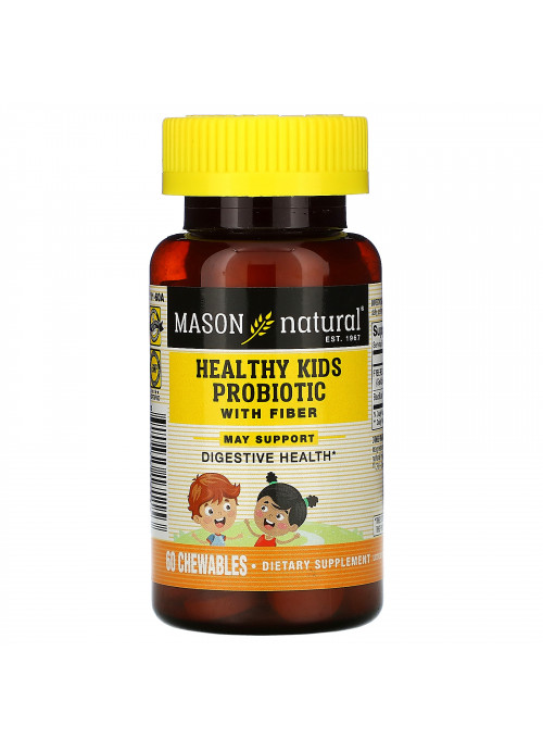 Mason Natural, Healthy Kids Probiotic With Fiber, 60 Chewables