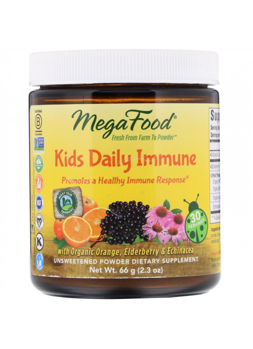 MegaFood, Kids Daily Immune, Unsweetened, 2.3 oz (66 g)