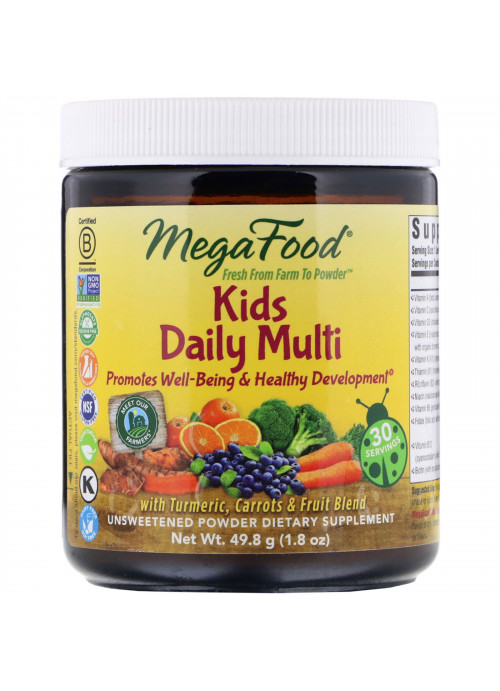 MegaFood, Kids Daily Multi Powder, Unsweetened, 1.8 oz (49.8 g)