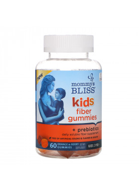 Mommy's Bliss, Kids Fiber Gummies + Prebiotics, Kids 3 Years+, Orange and Berry , 60 Gummies