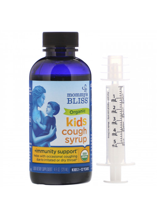 Mommy's Bliss, Kids, Organic Cough Syrup + Immunity Support, 1-12 Yrs, 4 fl oz (120 ml)