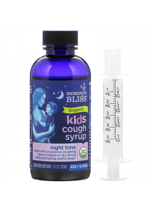 Mommy's Bliss, Kids, Organic Cough Syrup, Night Time, 1-12 Yrs, 4 fl oz (120 ml)