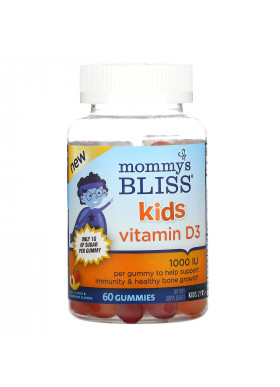 Mommy's Bliss, Kids, Vitamin D3, Peach, Mango & Strawberry Flavors, 1,000 IU, 60 Gummies