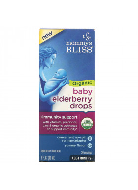 Mommy's Bliss, Organic Baby Elderberry Drops, Age 4 Months+, 3 fl oz (90 ml)