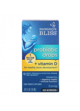 Mommy's Bliss, Probiotic Drops + Vitamin D, .34 fl oz (10 ml)