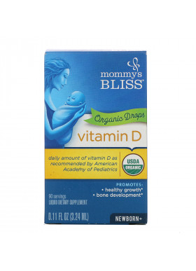 Mommy's Bliss, Vitamin D, Organic Drops, Newborn +, 0.11 fl oz (3.24 ml)