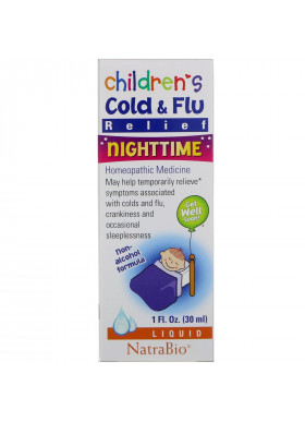 NatraBio, Children's Cold & Flu, Nighttime, 1 fl oz (30 ml)