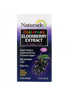 Naturade, Children's Elderberry Extract Syrup with Vitamin C & Zinc, 2 Years and Older, 4.2 fl oz (125 ml)