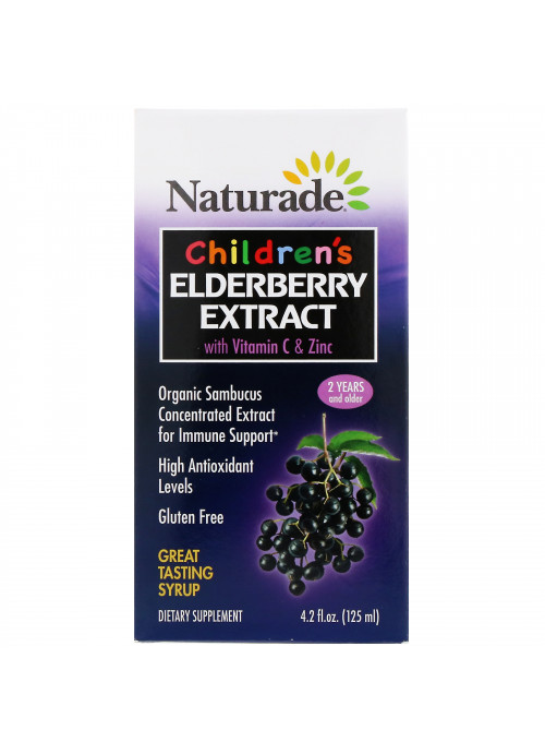 Naturade, Children's Elderberry Extract Syrup with Vitamin C & Zinc, 2 Years and Older, 4.2 fl oz (125 ml)