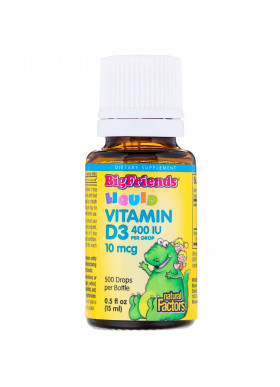 Natural Factors, Big Friends, Liquid Vitamin D3, 10 mcg 400 IU, 0.5 fl oz (15 ml)