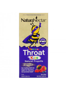 NaturaNectar, Bee Hero Throat Kids, Natural Propolis Spray, Berry Blast, 30 ml