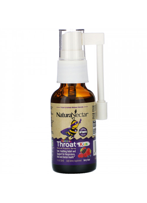 NaturaNectar, Bee Hero Throat Kids, Natural Propolis Spray, Berry Blast, 30 ml
