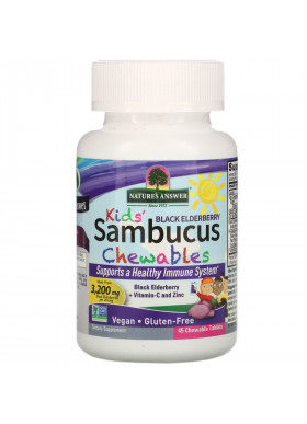 Nature's Answer, Kid's Sambucus Chewables, Black Elderberry, 45 Chewable Tablets