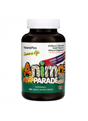 Nature's Plus, Animal Parade, Children's Chewable Multi-Vitamin and Mineral, Natural Assorted Flavors, 180 Animal-Shaped Tablets