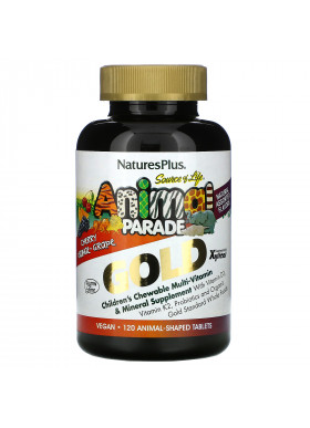Nature's Plus, Source of Life, Animal Parade Gold, Children's Chewable Multi-Vitamin & Mineral Supplement, Natural Assorted Flavors, 120 Animal-Shaped Tablets