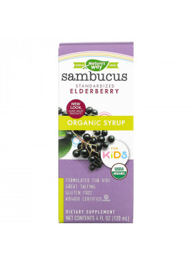 Nature's Way, Organic Sambucus Syrup for Kids, Standardized Elderberry, 4 fl oz (120 ml)