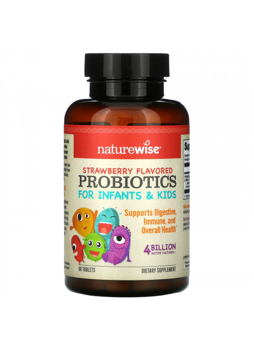 NatureWise, Probiotics for Infants & Kids, Strawberry, 60 Tablets