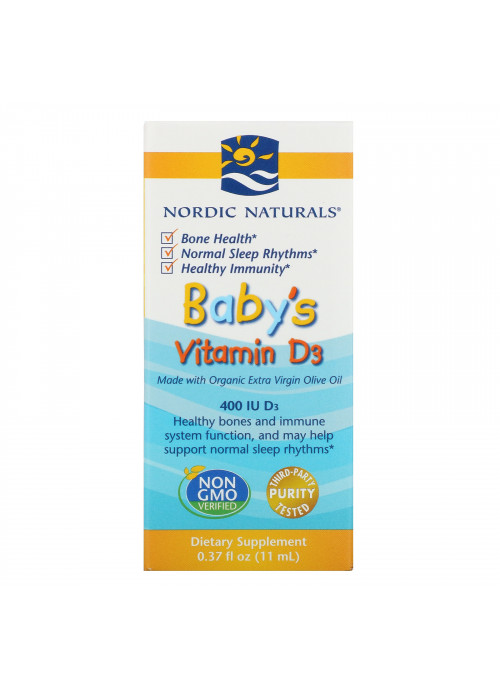 Nordic Naturals, Baby's Vitamin D3, 400 IU, 0.37 fl oz (11 ml)