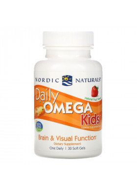 Nordic Naturals, Daily Omega Kids, Natural Fruit Flavor, 500 mg, 30 Soft Gels