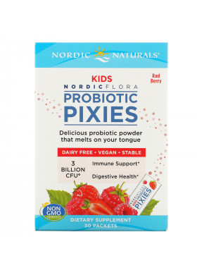 Nordic Naturals, Nordic Flora Kids, Probiotic Pixies, Rad Berry, 3 Billion CFU, 30 Packets