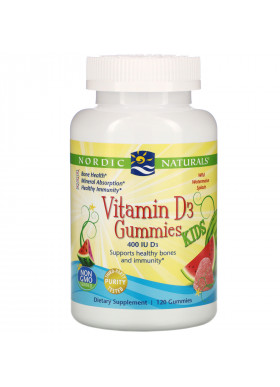 Nordic Naturals, Vitamin D3 Gummies KIDS, Wild Watermelon Splash, 400 IU, 120 Gummies