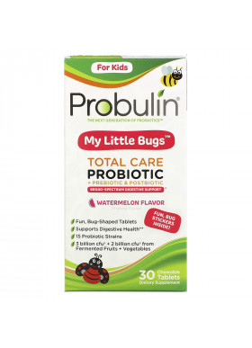 Probulin, For Kids, My Little Bugs, Total Care Probiotic + Prebiotic & Postbiotic, Watermelon, 30 Chewable Tablets