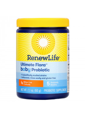 Renew Life, Ultimate Flora Baby Probiotic, 4 Billion Live Cultures, 2.1 oz (60 g)