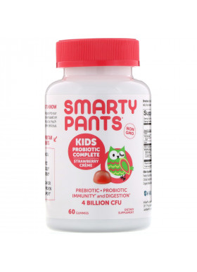 SmartyPants, Kids Probiotic Complete, Strawberry Creme, 4 Billion CFU, 60 Gummies