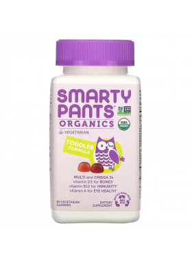 SmartyPants, Organics, Toddler Formula, Cherry and Mixed Berry, 60 Vegetarian Gummies