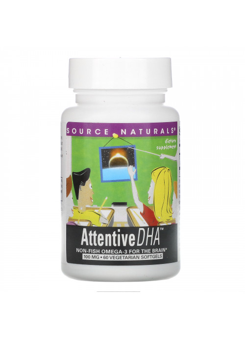 Source Naturals, Attentive DHA, 100 mg, 60 Vegetarian Softgels