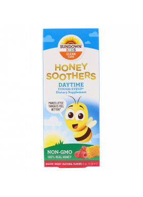 Sundown Naturals Kids, Honey Soothers, Daytime Cough Syrup, Buzzin' Berry, 4 oz (118 ml)