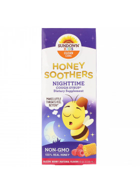 Sundown Naturals Kids, Honey Soothers, Nighttime Cough Syryp, Buzzin' Berry, 4 oz (118 ml)