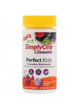 Super Nutrition, Perfect Kids, A Complete Multivitamin, Wild-Berry Flavor, 30 Chewable Tablets