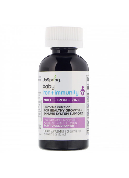 UpSpring, Baby, Iron + Immunity, Natural Grape Flavor, 2 fl oz (60 ml)
