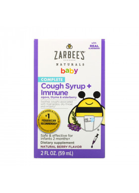 Zarbee's, Baby Cough Syrup + Immune, Natural Berry Flavor, 2 fl oz (59 ml)