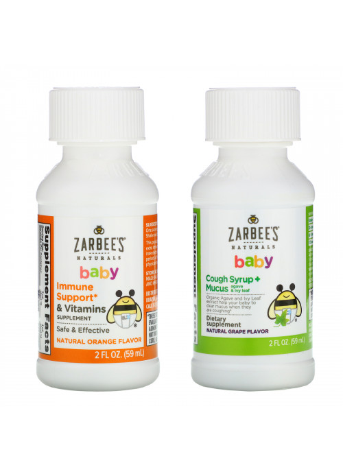 Zarbee's, Baby, Immune Support & Cough Syrup Value Pack, 2 fl oz (59 ml) Each