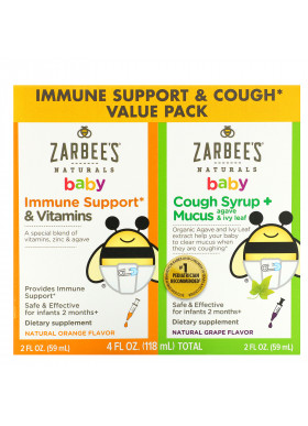Zarbee's, Baby, Immune Support & Cough Syrup Value Pack, 2 fl oz (59 ml) Each