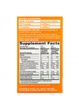 Zarbee's, Baby, Immune Support & Vitamins, Natural Orange Flavor, 2 fl oz (59 ml)