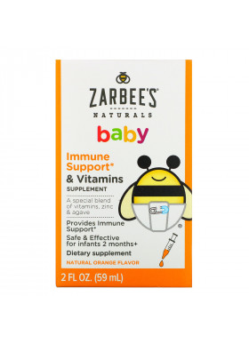Zarbee's, Baby, Immune Support & Vitamins, Natural Orange Flavor, 2 fl oz (59 ml)