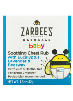 Zarbee's, Baby, Soothing Chest Rub with Eucalyptus, Lavender & Beeswax, 1.5 oz (42 g)